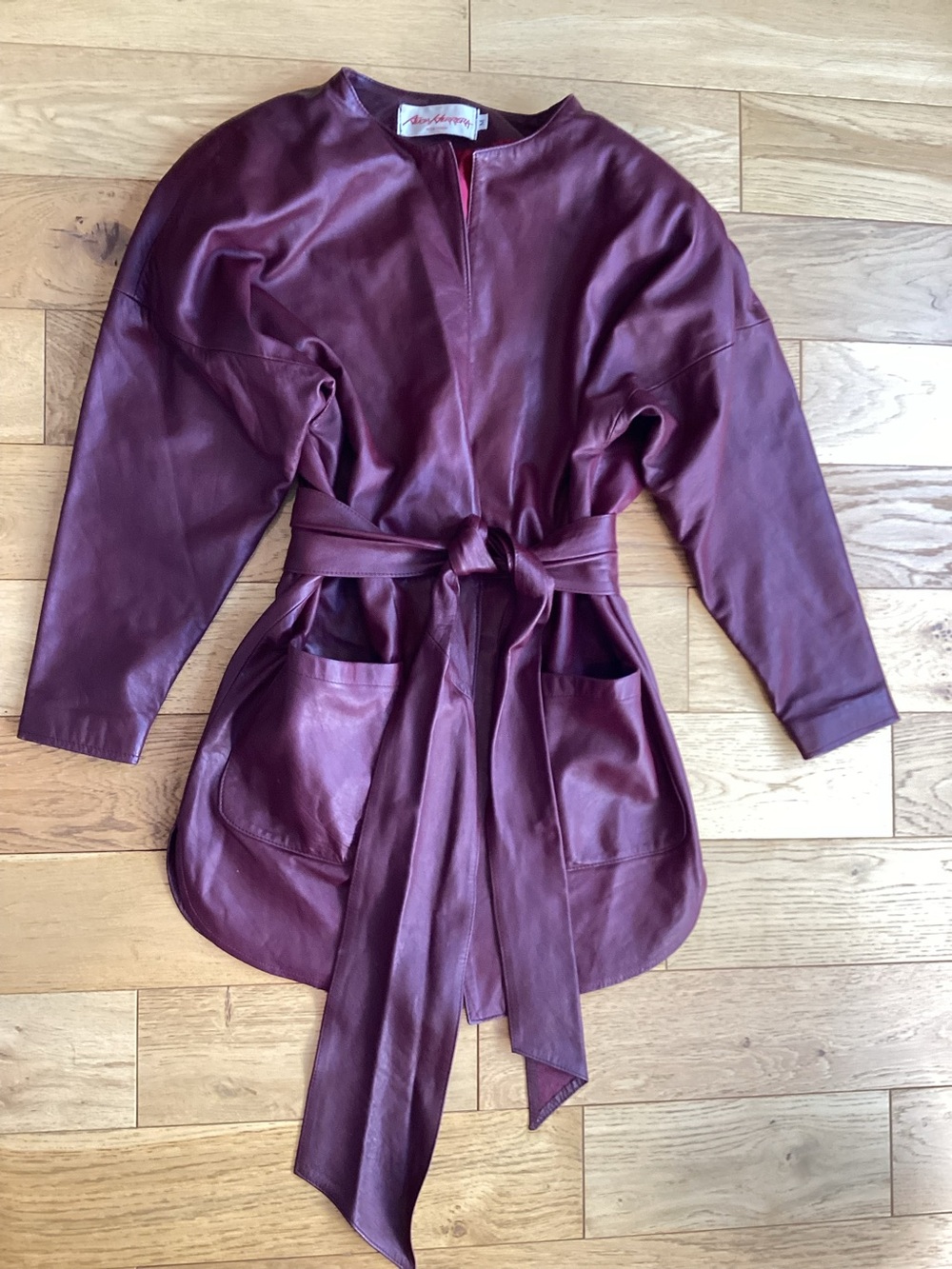 Alicia Herrera vintage wine/purple leather jacket